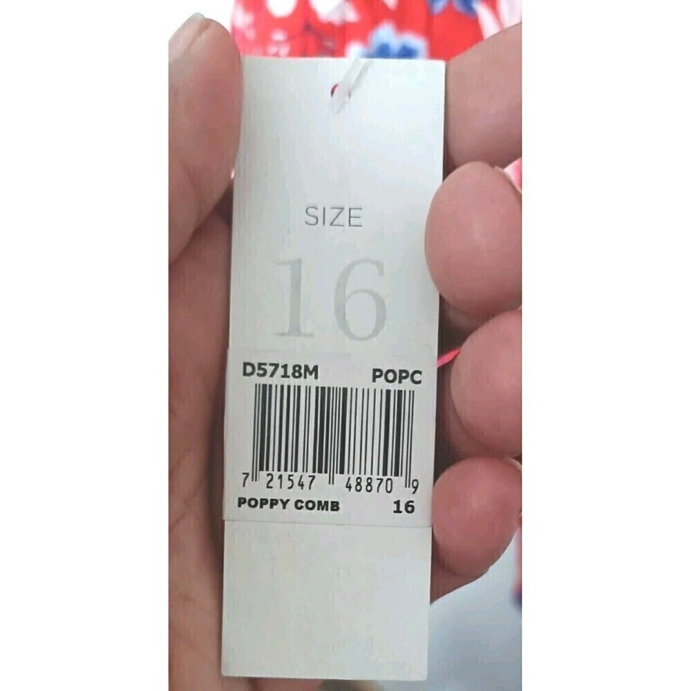 Donna Morgan Dress ASO Wendy Size 16 Red Poppy Comb Floral Print Bell Sleeve New - Picture 11 of 14